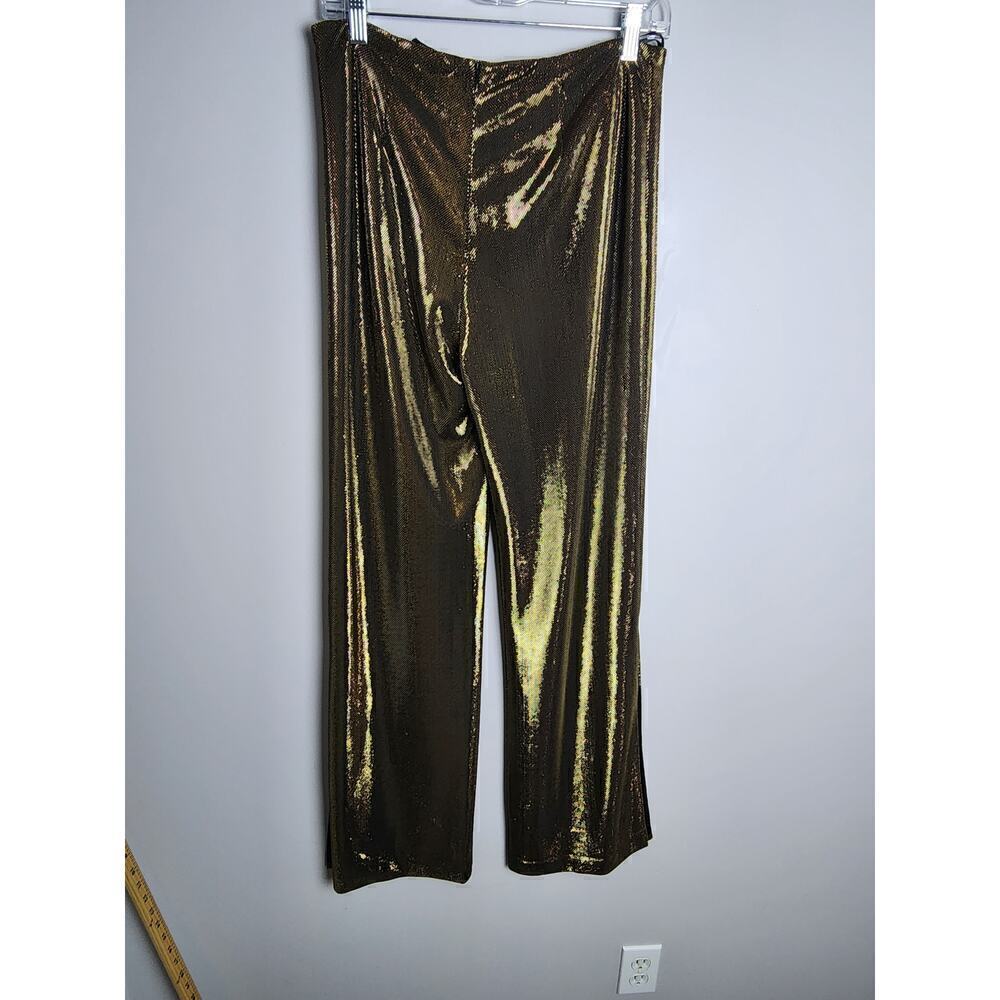 h:ours Revolve Sonora split leg metallic pants gold sz M lined party nye date - Picture 5 of 11